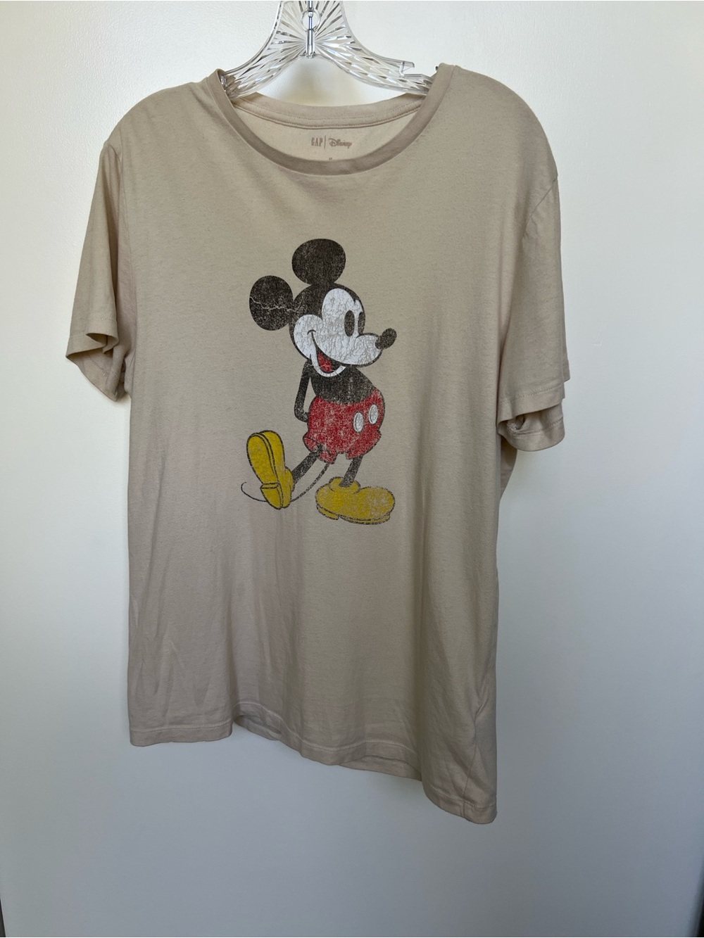Disney Beige Tee with Classic Mickey Graphic